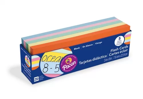 FLASHCARDS UNRLD 3X9ASST 250CT