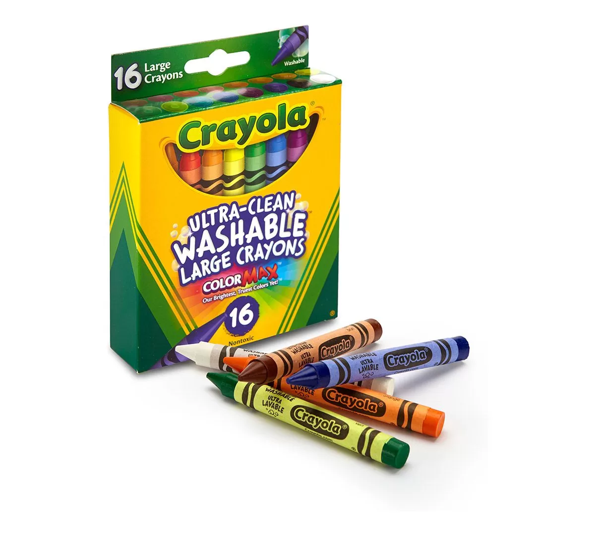 CRAYOLA CRAYONS WASH 16/BX LG