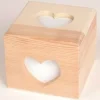 Wooden Cube Photo Box With Heart