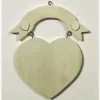 Wooden Heart Banner Plaque 7" x 8"