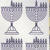 Menorah Stickers Silver 48 Stickers