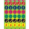 MUSICAL NOTES METALLIC 6 SHEETS